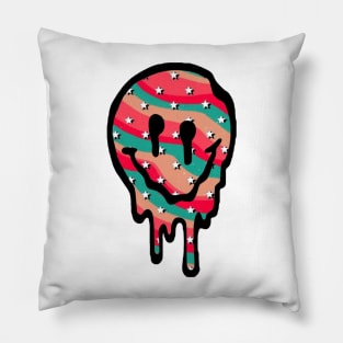 Drippy Smiley Face Pillow