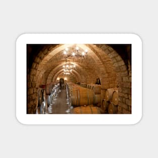 Wine barrels in a winery, California (C021/3159) Magnet