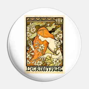 Revue L 'ERMITAGE by Paul Berthon 1897 French Artist Art Nouveau Lithograph Pin