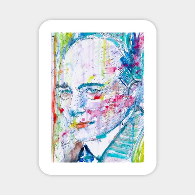 ROBERT MUSIL - watercolor portrait .2 Magnet by lautir