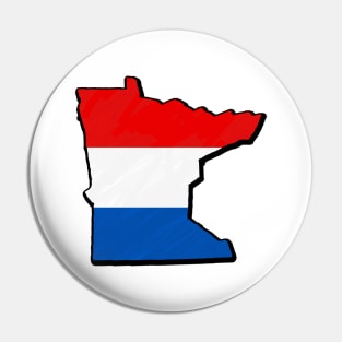 Red, White, and Blue Minnesota Outline Pin