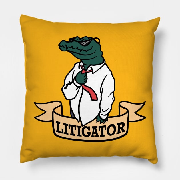 Litigator Pillow by rocksandcolors
