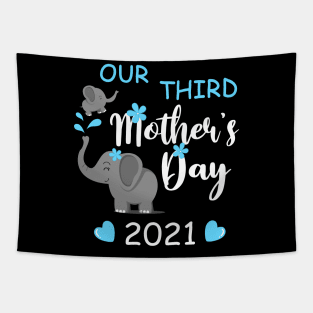 Our Third Mother's Day 2021 Shirt 3rd Mother's Day Mom and Baby Matching Tapestry