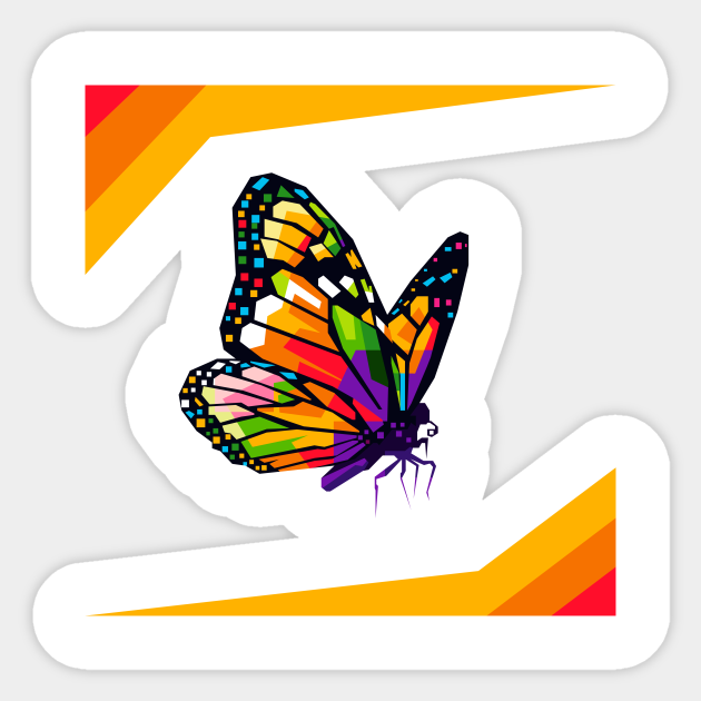 Colorful Butterflies In Pop Art Design Butterflys Sticker Teepublic
