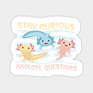 Stay Curious Axolotl Questions Magnet