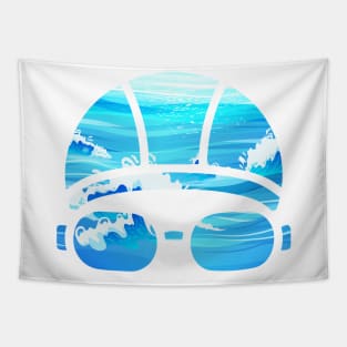 Creative Swimming Cap of the Waves Gift Tapestry