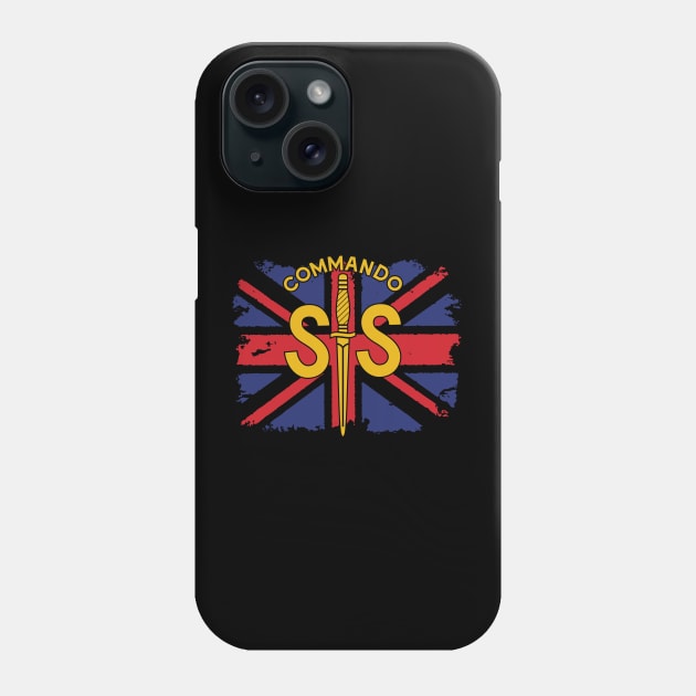 WW2 British Army No2 Commando SAS Badge with Union Jack Phone Case by GRIM GENT