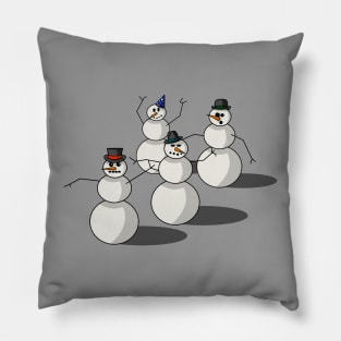 Winter Wonderland Quartet: Playful Snowpersons Pillow