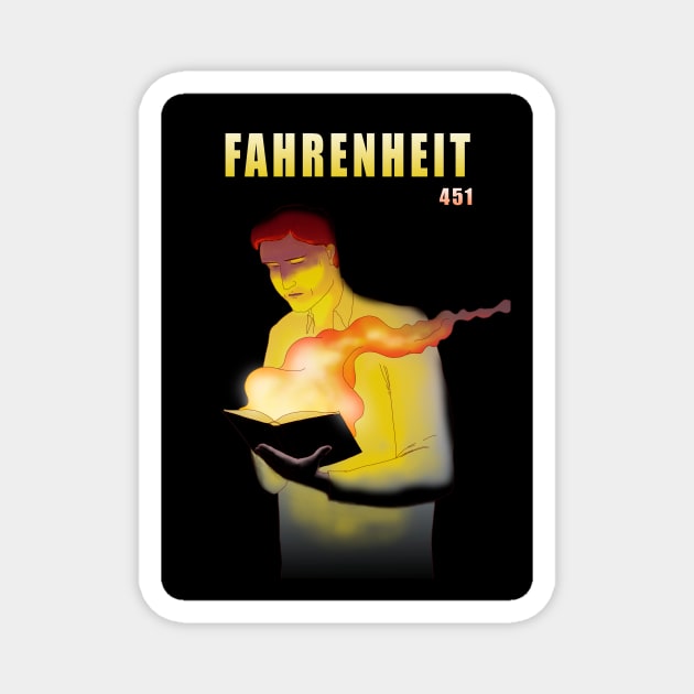 Fahrenheit 451 Magnet by lucamendieta