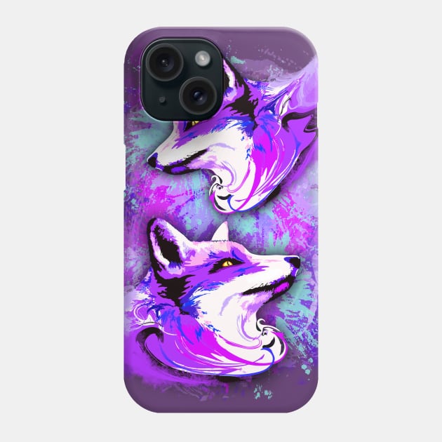 Purple Fox Spirit Phone Case by BluedarkArt