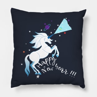 Happy New Year Unicorn Pillow