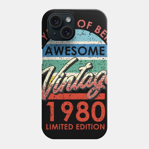 40 Years of Being Awesome Vintage 1980 Limited Edition Phone Case by simplecreatives