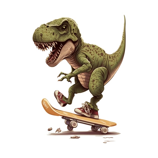Skateboarding T-rex Dinosaur by K3rst