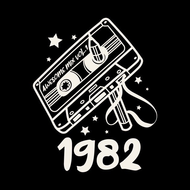 Awesome Mix Vol. 1 1982 Cassette Tape Vintage by Nessanya