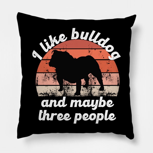 i like bulldog and maybe three people Pillow by hatem