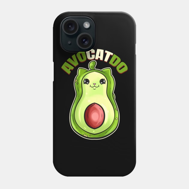 Avocado Cat On Purrsday Phone Case by SinBle