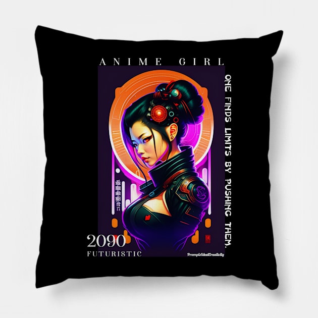 Anime Gamer Girl Pillow by QuirkyPrintShop