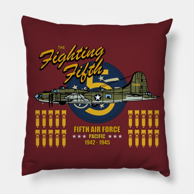 B-17 Flying Fortress 5th Air Force Pillow by TCP