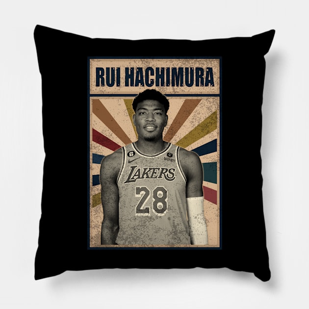 Los Angeles Lakers Rui Hachimura Pillow by RobinaultCoils