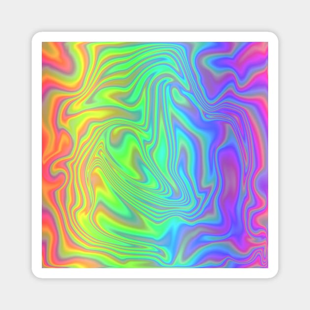 Psychedelic Rainbow Swirly Zebra Stripes Print Magnet by Art by Deborah Camp