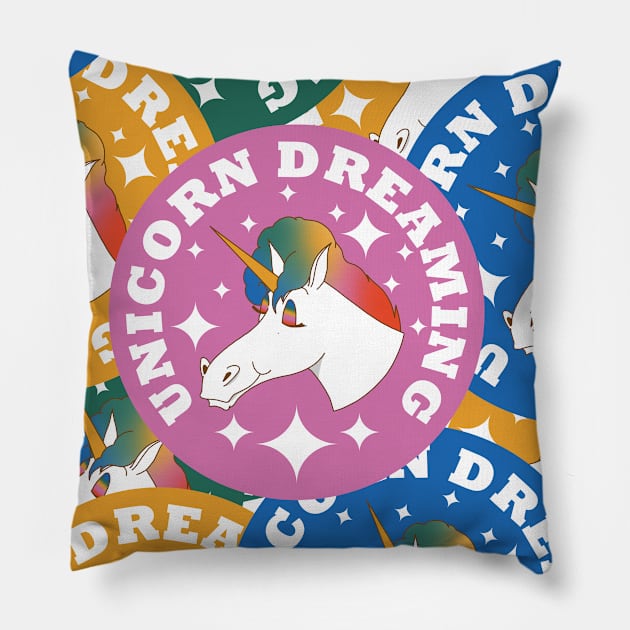 Unicorn Dreaming Pillow by Rêves et Histoires 