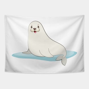 Cute Baby Seal In Ice Tapestry