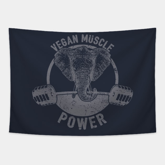 Vegan Muscle Power Elephant Tapestry by yeoys