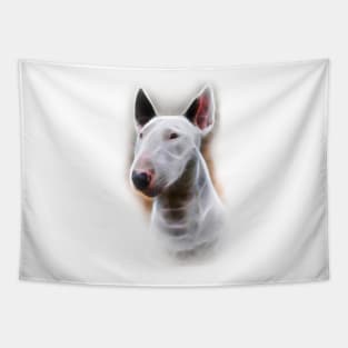 Bull Terrier White Cute Dog Digital Tapestry