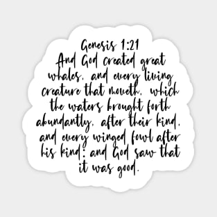 Genesis 1:21 Bible Verse Magnet