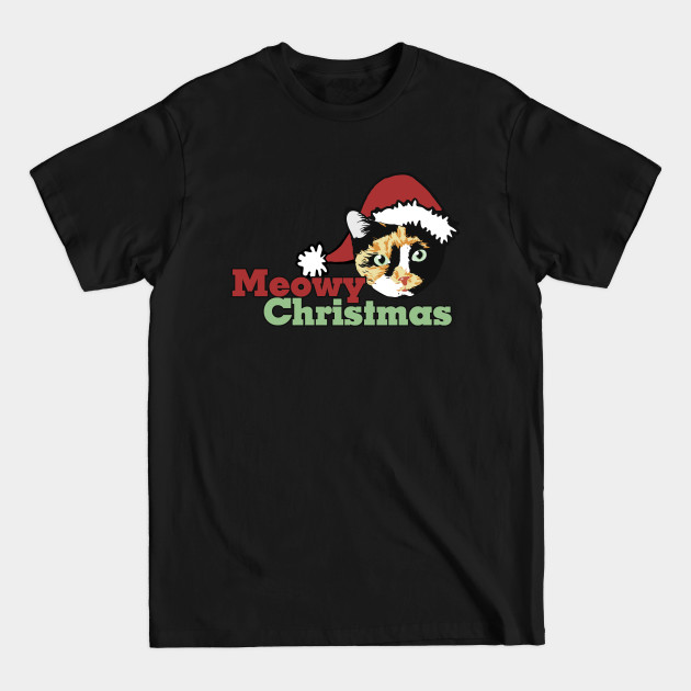 Meowy Christmas Calico cat catmas - Xmas - T-Shirt