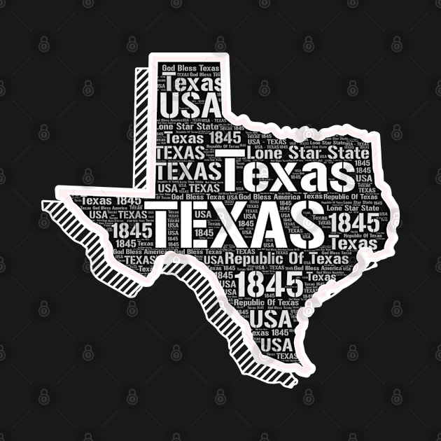 Texas Map Word Art Texas State Words Cloud Texas State by Your Print 