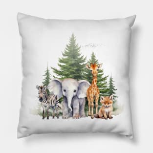 Woodland Baby Animals, Baby shower gift . Pillow