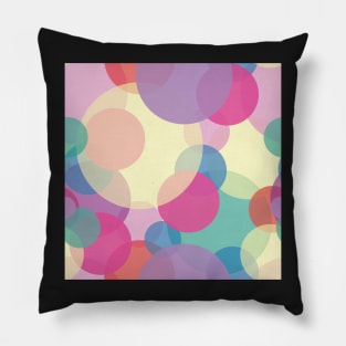 Transparent light pastel colors bubbles pattern Pillow