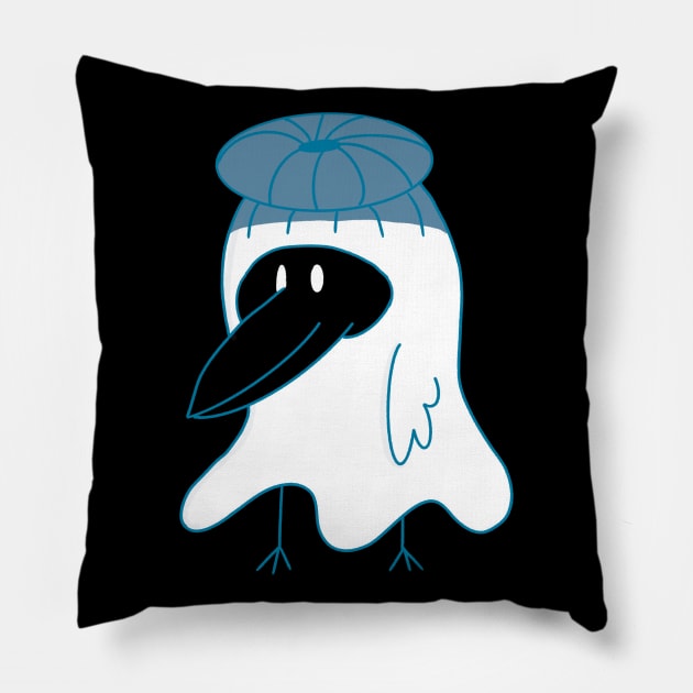 Little Ghost Crow Pillow by nathalieaynie