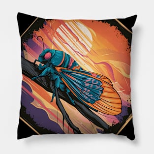 Multicolor cicada Pillow