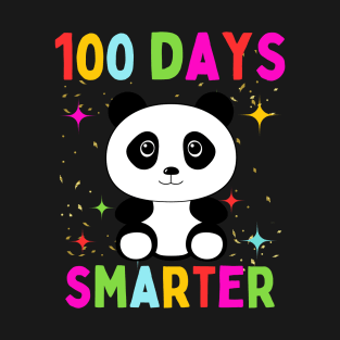 Cute Panda 100h Days Of School 100 Days Smarter Kids Girls T-Shirt