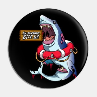 Bite Me Zombie Shark Pin