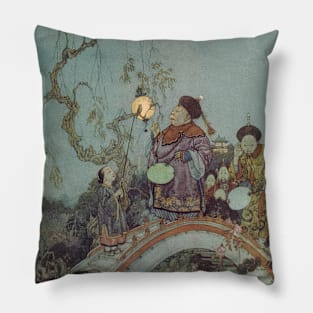 Vintage Fairy Tale, The Nightingale by Edmund Dulac Pillow