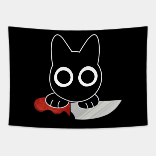 Black Kitty's Knife Tapestry