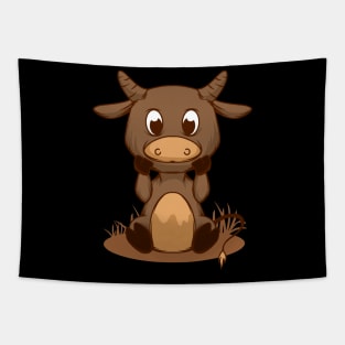 Cute Bull Cow Art | Funny Cow Graphic Cow Lover Gift Tapestry