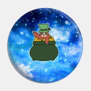 Pot of Gold Sloth - Night Sky Pin