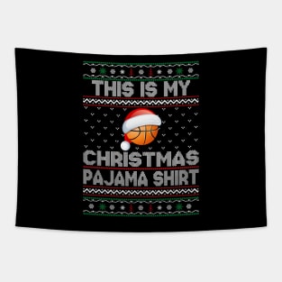 This Is My Christmas Pajama Shirt Basketball Christmas Tapestry