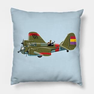 Cartoon retro bomber Pillow