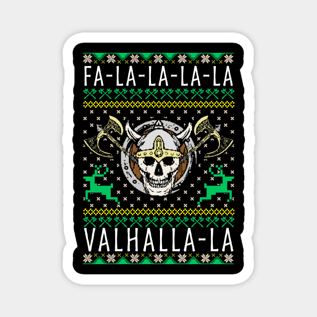 Fa-La-La-La Valhalla-La Viking God Ugly Christmas Magnet by theperfectpresents