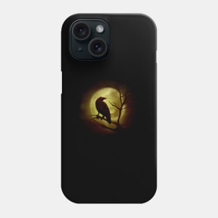 Raven and full moon Phone Case