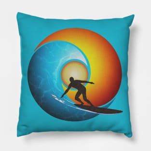 Surfing the Endless Summer Wave (v2) Pillow
