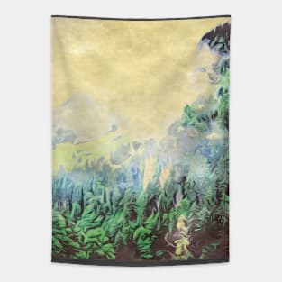 Forest trees watercolor art painting Tapestry