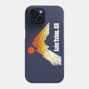 Lake Tahoe California 70s/80s Retro Souvenir Style Skiing Phone Case