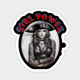 Girl power tattoed pirate queen Magnet