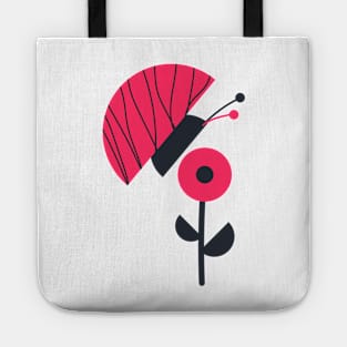 Abstract butterfly with flower art design Tote